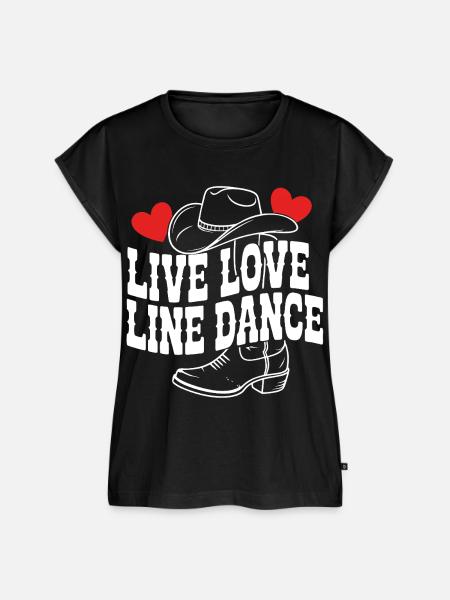 Line Dance - Frauen Premium Bio Top - Schwarz