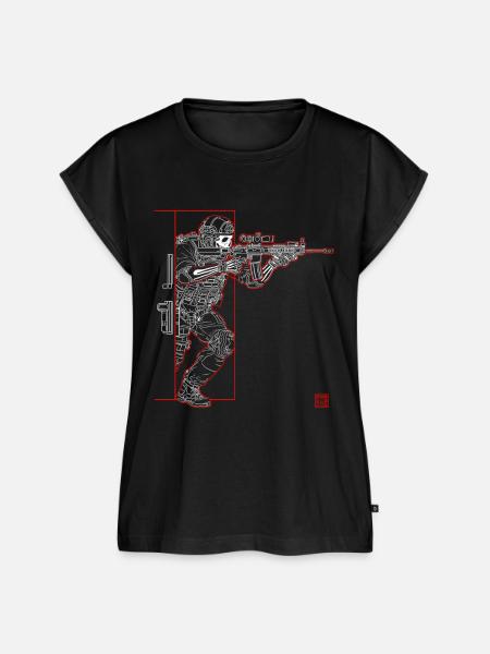 Soldaten silhouette - Frauen Premium Bio Top - Schwarz