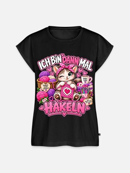 Ich bin dann mal Häkeln - Frauen Premium Bio Top - Schwarz
