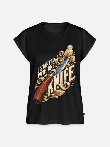 Holzschnitzerei Schnitzen Holzschnitzen - Frauen Premium Bio Top - Schwarz