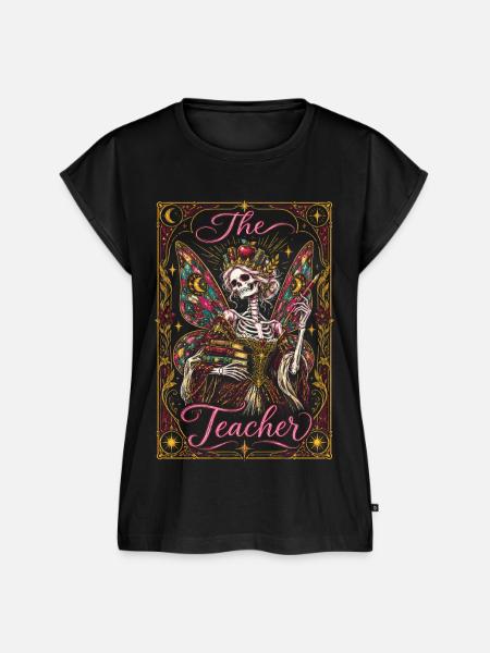 Das Lehrer-Karten-Feenkern-Skelett - Frauen Premium Bio Top - Schwarz