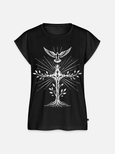 Heilig-Geist-Taubenkreuz - Frauen Premium Bio Top - Schwarz