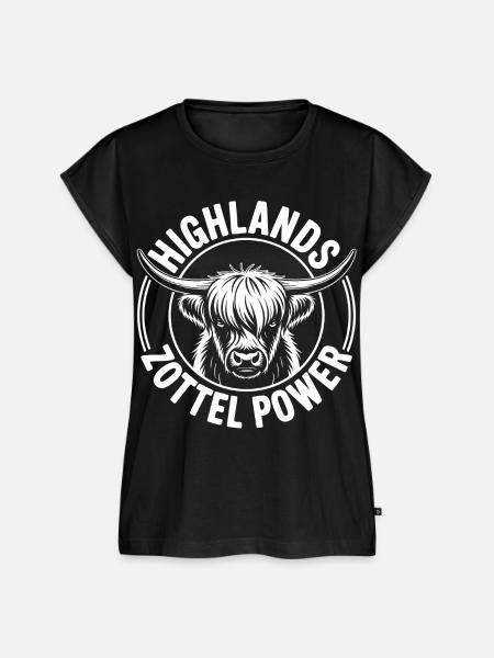 Highland Zottel - Frauen Premium Bio Top - Schwarz