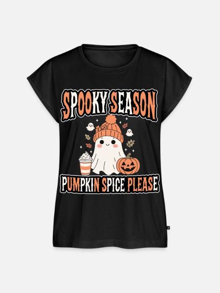 Spooky Season – Pumpkin Spice - Frauen Premium Bio Top - Schwarz