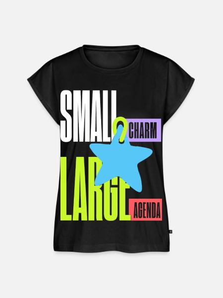 Sternanhänger – Small Charm Large Agenda - Frauen Premium Bio Top - Schwarz