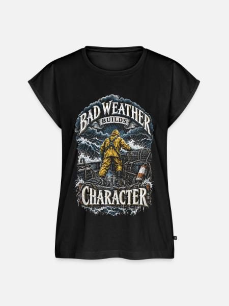 Hummerfänger Bad Weather Builds Character - Frauen Premium Bio Top - Schwarz