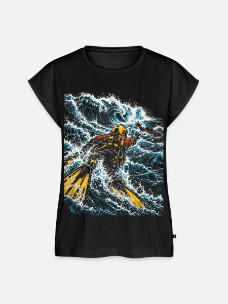 Rettungsschwimmer Wasserrettung - Frauen Premium Bio Top - Schwarz