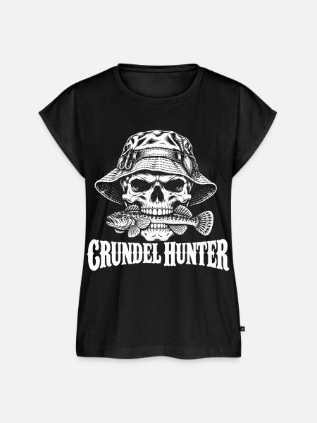 Grundel Hunter Angler Skull - Frauen Premium Bio Top - Schwarz