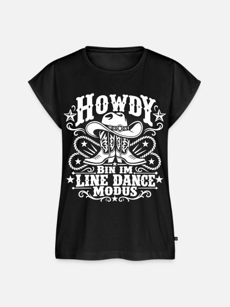 Howdy Bin im Line Dance Modus - Frauen Premium Bio Top - Schwarz