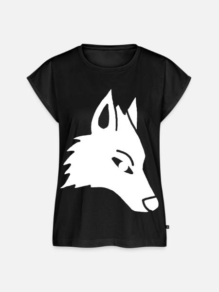 Wolf's Head Manga (weiß) - Frauen Premium Bio Top - Schwarz