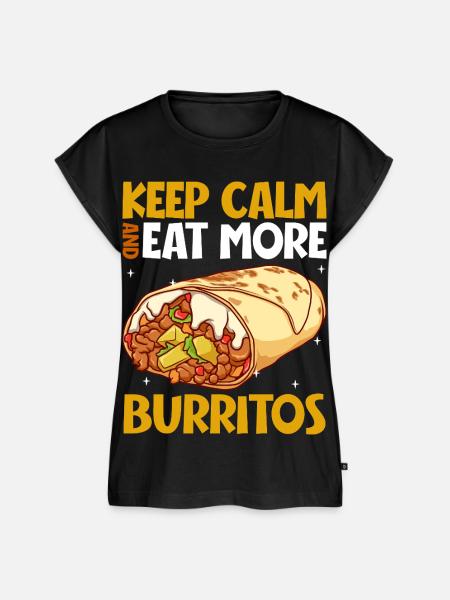 Keep Calm - Burrito - Frauen Premium Bio Top - Schwarz