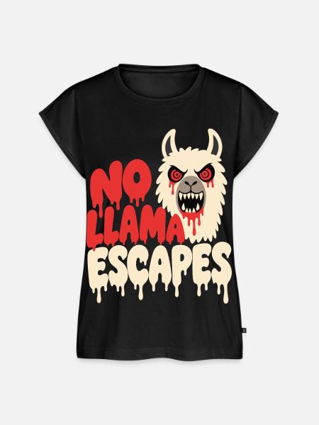 Horror-Lama – No Llama Escapes - Frauen Premium Bio Top - Schwarz