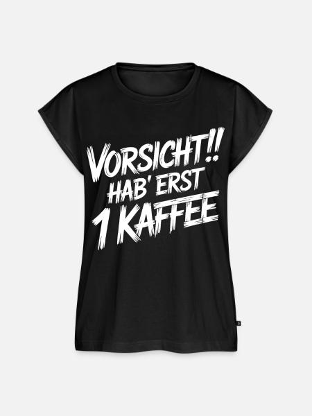 Vorsicht Kaffee - Frauen Premium Bio Top - Schwarz