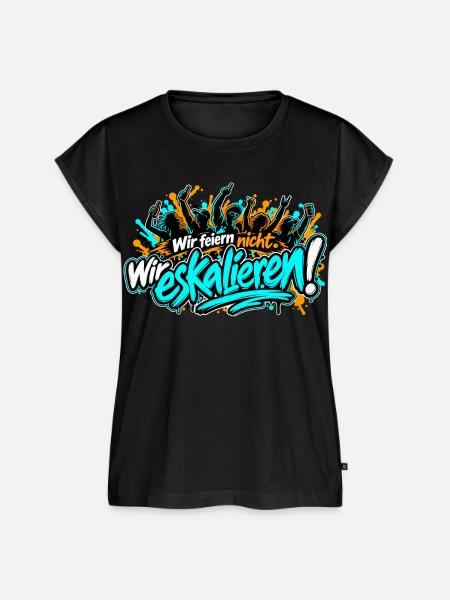 Wir eskalieren! - Frauen Premium Bio Top - Schwarz