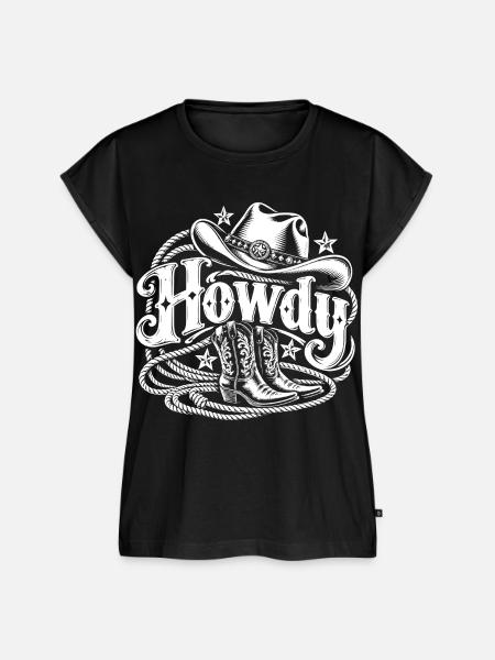 Howdy Western - Frauen Premium Bio Top - Schwarz