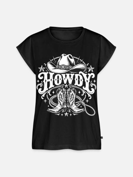 Howdy Western - Frauen Premium Bio Top - Schwarz
