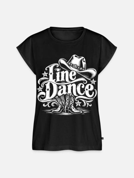 Line Dance Western - Frauen Premium Bio Top - Schwarz
