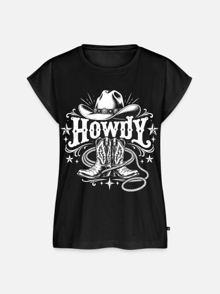 Howdy Cowboy - Frauen Premium Bio Top - Schwarz