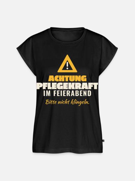 Achtung Pflegekraft Feierabend - Frauen Premium Bio Top - Schwarz