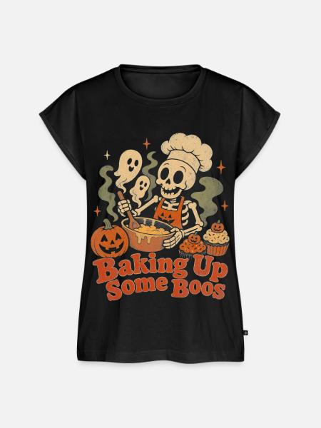 Halloween Skelett Bäcker Backen Geister - Frauen Premium Bio Top - Schwarz