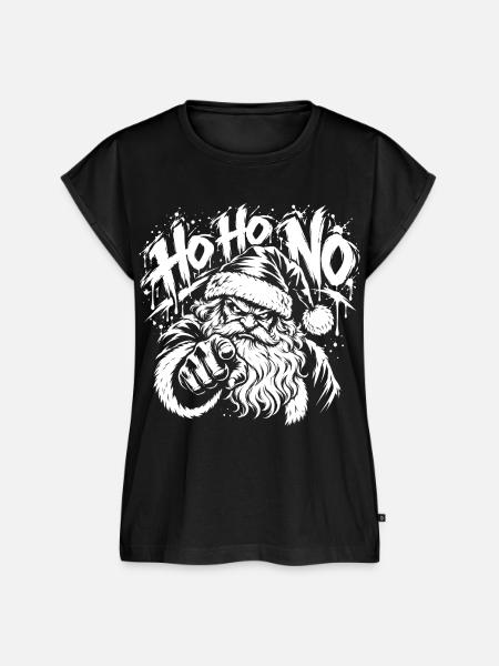 Ho Ho No Weihnachtsmann - Frauen Premium Bio Top - Schwarz