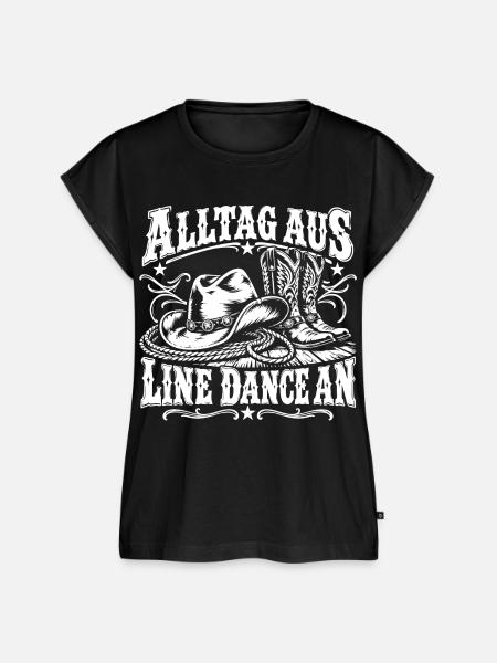 Line Dance - Frauen Premium Bio Top - Schwarz