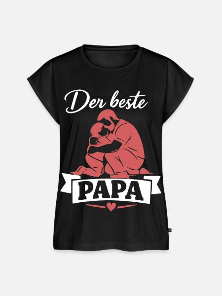 Der beste Papa Silhouette - Frauen Premium Bio Top - Schwarz