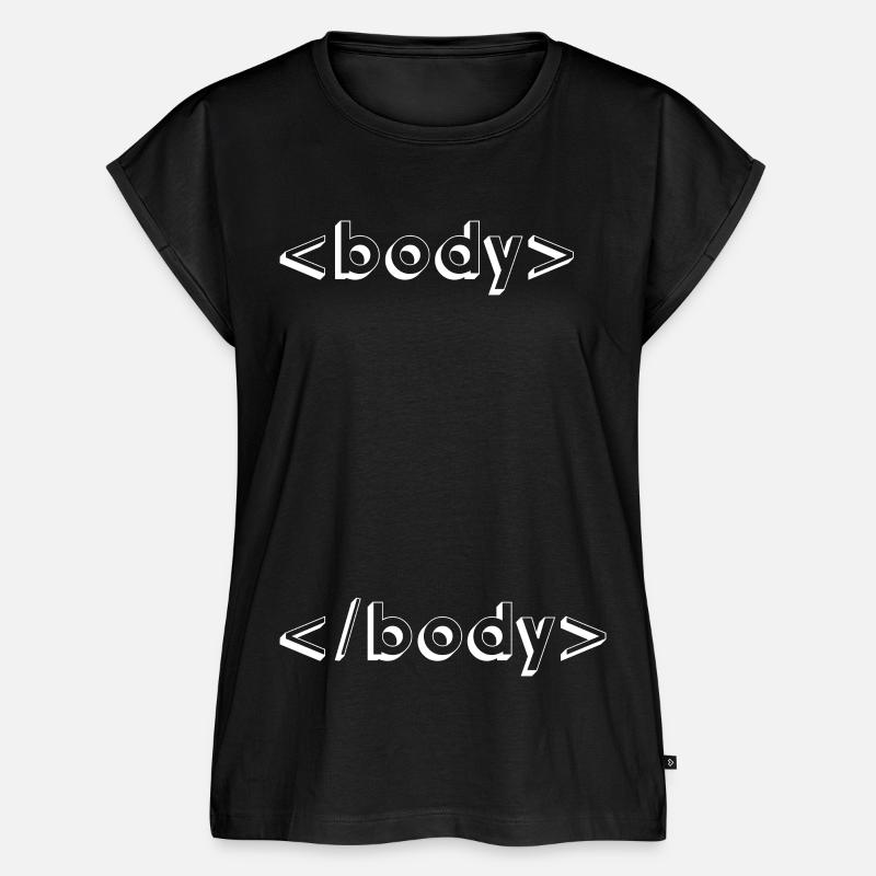 html css geek programmering - Ekologisk premium topp dam - svart