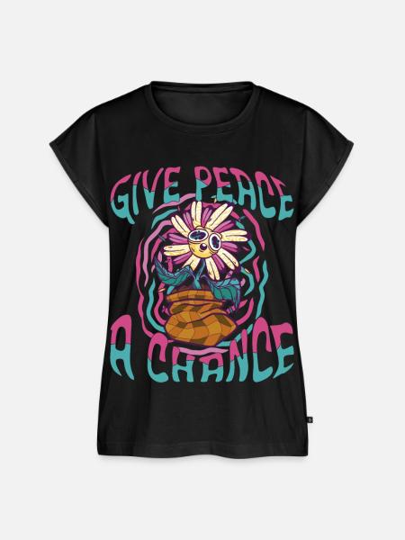 Trippy Flower - Frauen Premium Bio Top - Schwarz