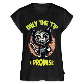 Funny Cat Saying only The Tip Psycho Cat - Women’s Premium Organic Top - black - Front - AI Model Female 172 light (172cm)