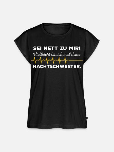 Nachtschwester Krankenschwester Notaufnahme - Frauen Premium Bio Top - Schwarz