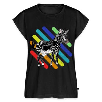 Zebra - Haut bio Premium Femme - noir - Devant - AI Model Female 172 light (172cm)