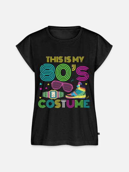 80er - Frauen Premium Bio Top - Schwarz