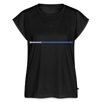 Lightsaber Blue Gift Idea - Women’s Premium Organic Top - black - Front - AI Model Female 172 light (172cm)