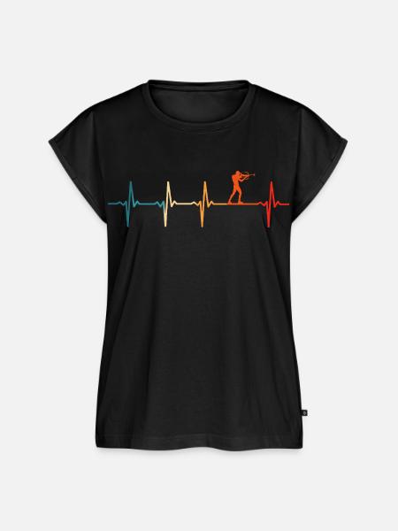 Biathlon Herzschlag Biathlet Ski - Frauen Premium Bio Top - Schwarz