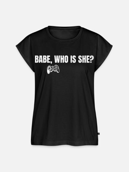 Babe Who Is She Gamer Spruch - Frauen Premium Bio Top - Schwarz