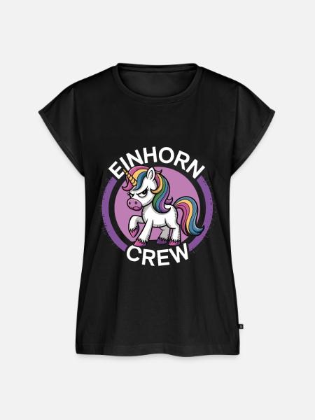 Einhorn crew - Frauen Premium Bio Top - Schwarz