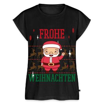 Frohe Weihnachten Familien Freiertage Logo - Frauen Premium Bio Top - Schwarz - Vorne - AI Model Female 172 light (172cm)