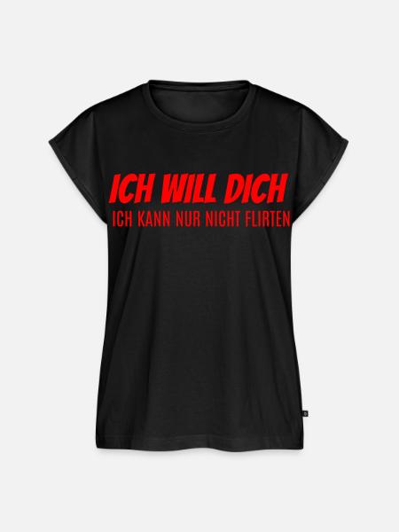 Ich will dich kann nicht flirten - Frauen Premium Bio Top - Schwarz