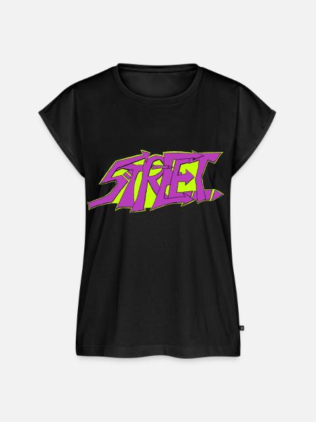 Street Graffiti - Frauen Premium Bio Top - Schwarz