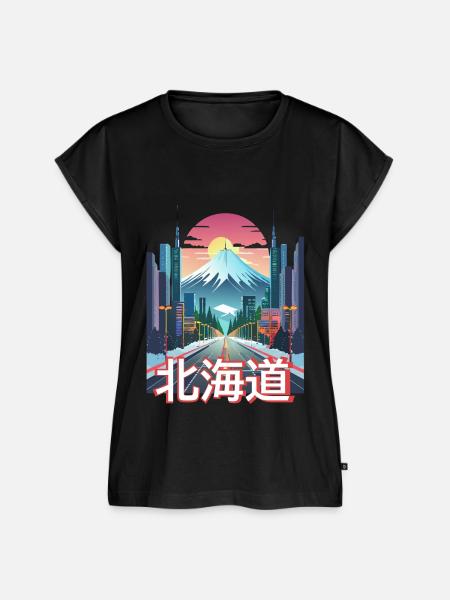 Hokkaido Winter Dämmerung - Frauen Premium Bio Top - Schwarz