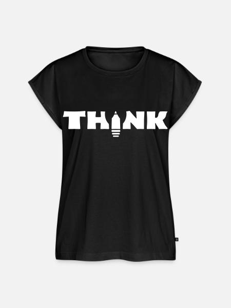 Think - Frauen Premium Bio Top - Schwarz