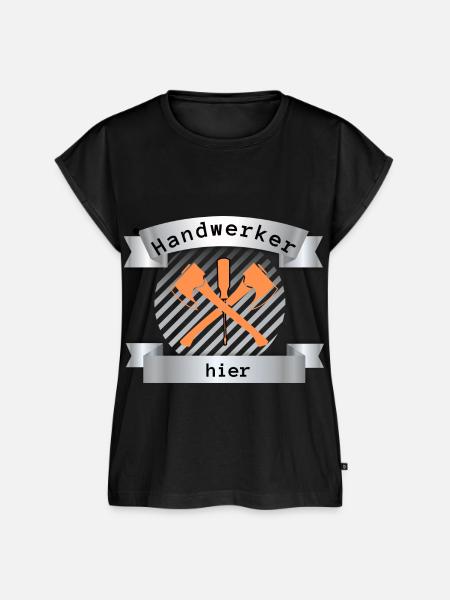 Handwerker hier II - Frauen Premium Bio Top - Schwarz