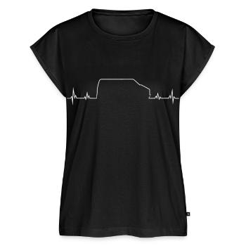 Bus Herzschlag - Frauen Premium Bio Top - Schwarz - Vorne - AI Model Female 172 light (172cm)