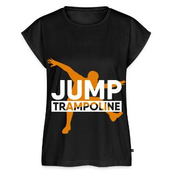 Trampolin springen Sprung hüpfen Geschenk Sport - Frauen Premium Bio Top - Schwarz - Vorne - AI Model Female 172 light (172cm)