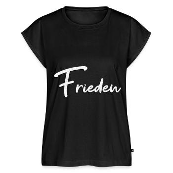 Frieden - Frauen Premium Bio Top - Schwarz - Vorne - AI Model Female 172 light (172cm)