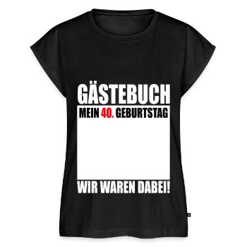 40. Geburtstag Gästebuch 40 Jahre Geschenk - Frauen Premium Bio Top - Schwarz - Vorne - AI Model Female 172 light (172cm)