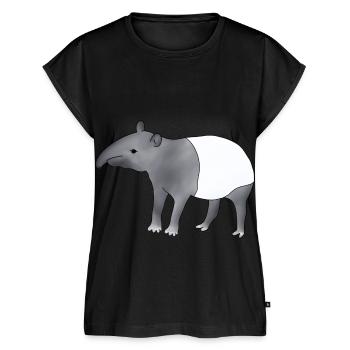 Tapir - Frauen Premium Bio Top - Schwarz - Vorne - AI Model Female 172 light (172cm)