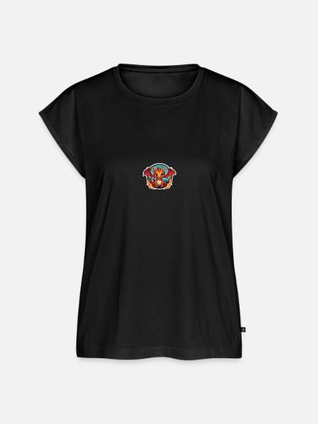 Roter Drache - Frauen Premium Bio Top - Schwarz