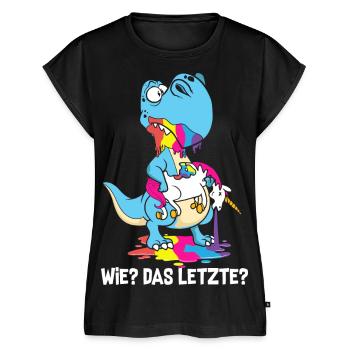 Drachen Wie Das Letzte Drache frisst Einhorn - Frauen Premium Bio Top - Schwarz - Vorne - AI Model Female 172 light (172cm)
